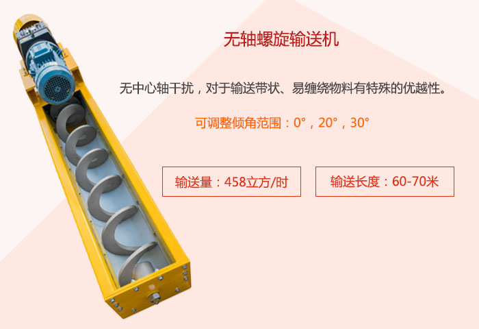 采用无轴设计，适合输送粘性强、易堵塞的物料